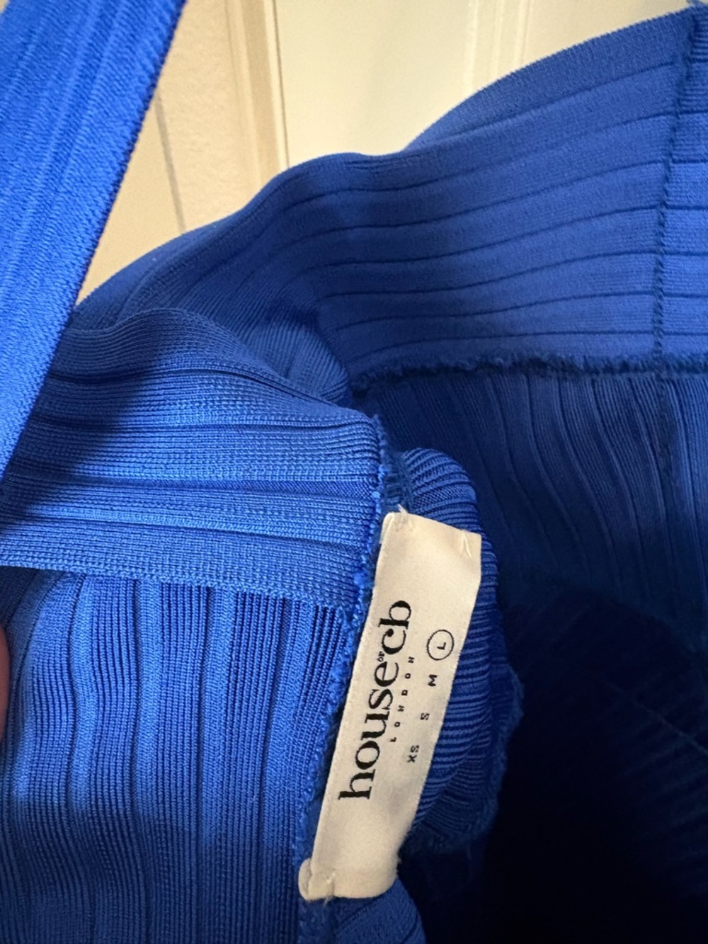 House of CB Cobalt Blue Ribbed Bodycon Midi Dress - Picture 6 of 7